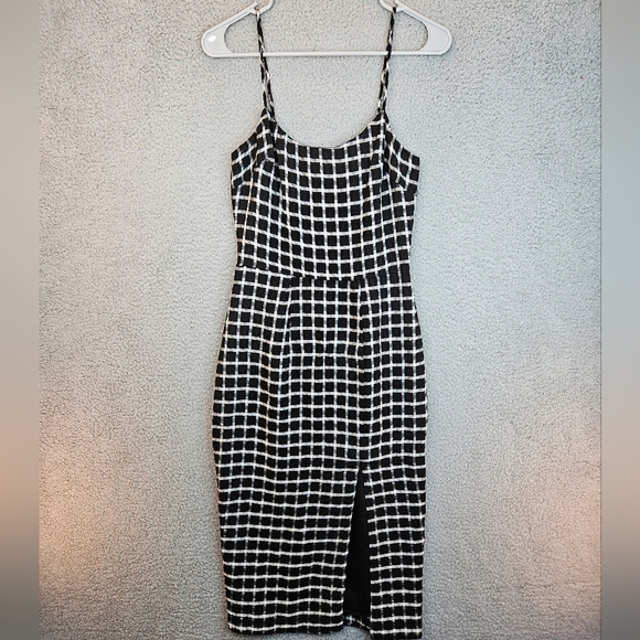 Dress The Population Women's Shaireen Black & White Check Sheath Dress Sz XXS - Picture 2 of 14